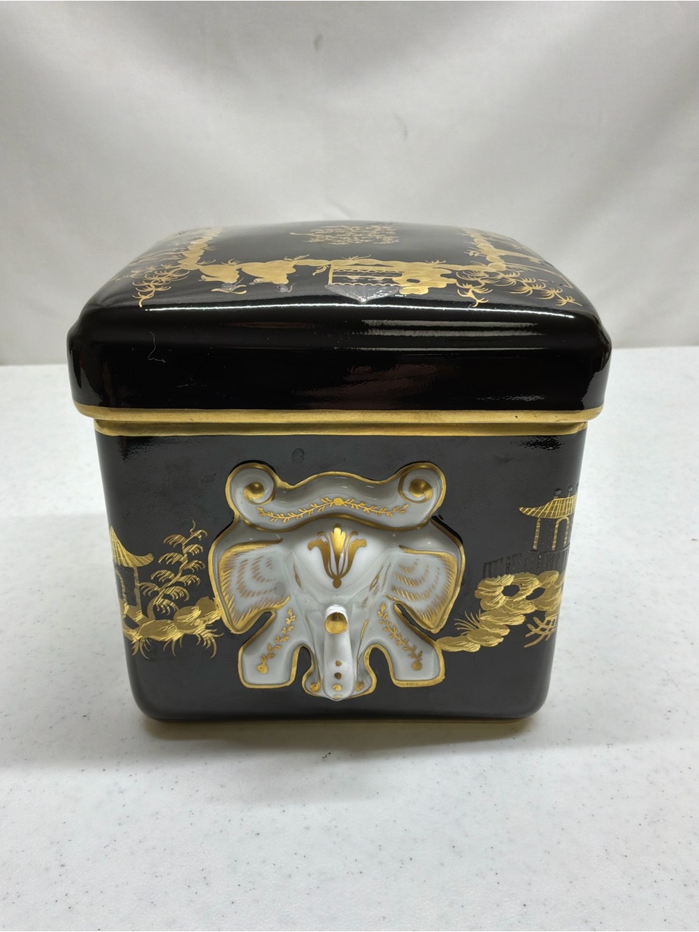 Vintage Tiffany & Co. Le Tallec Limoges Box Black Shoulder Collection Excellent
